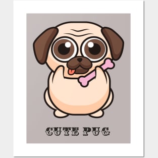 Cute pug face Posters and Art